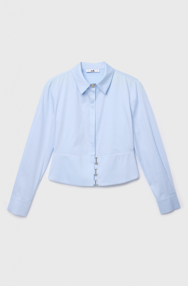 Blue Shirt Detailed With Gold Buttons - Image 5