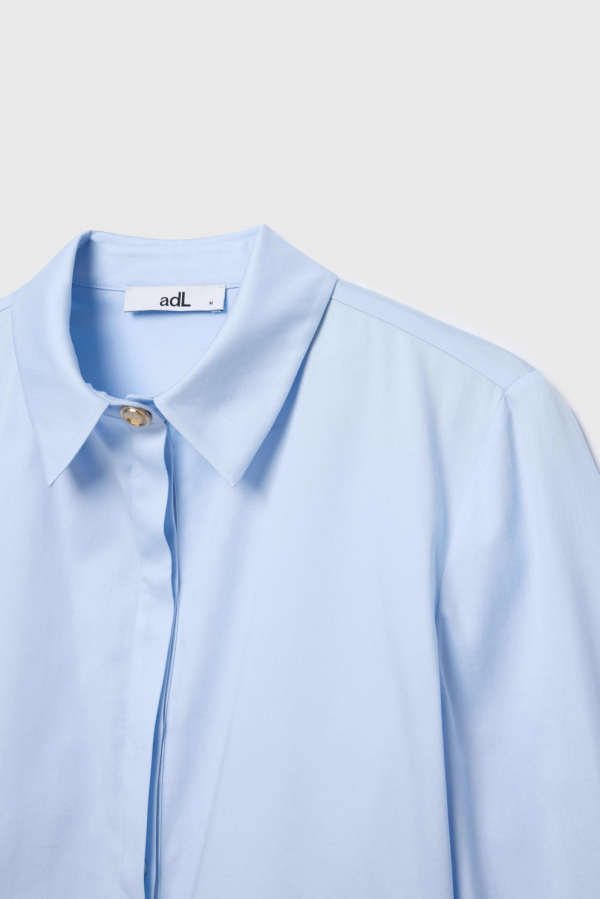 Blue Shirt Detailed With Gold Buttons - Image 6