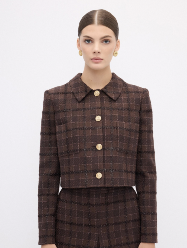 Crop Jacket - Brown - Image 2