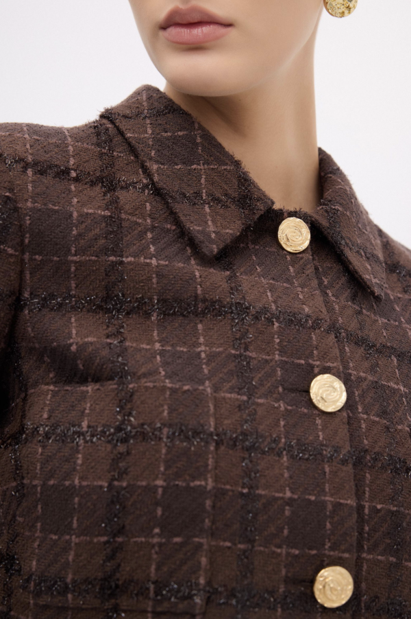 Crop Jacket - Brown - Image 3