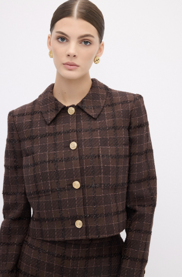 Crop Jacket - Brown - Image 5