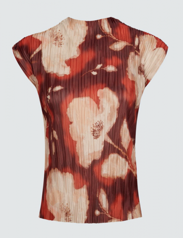 Flower Patterned Slim Fit  Sleeveless Blouse - Image 2