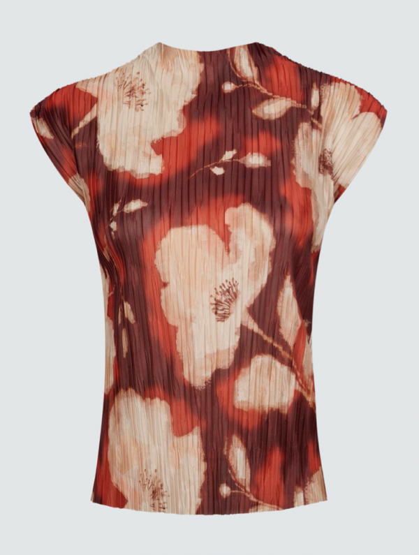 Flower Patterned Slim Fit  Sleeveless Blouse - Image 3