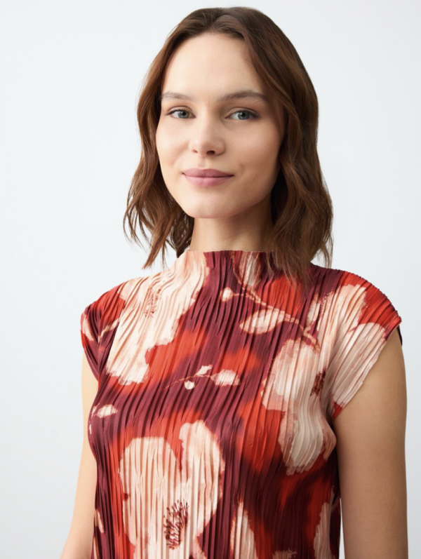 Flower Patterned Slim Fit  Sleeveless Blouse - Image 4