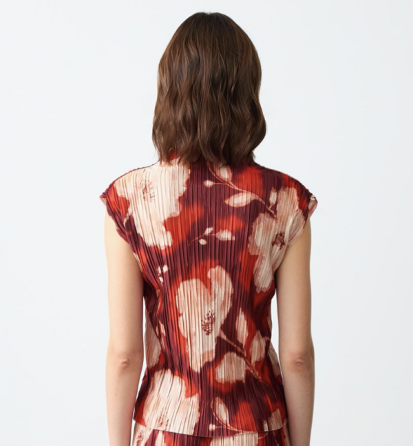 Flower Patterned Slim Fit  Sleeveless Blouse - Image 5